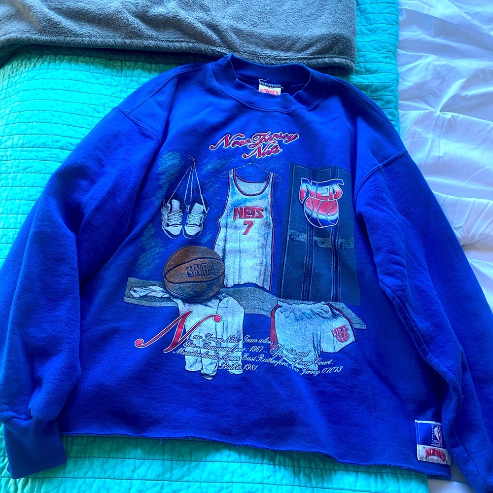 Vintage blue Nets Sweatshirt Small / Medium